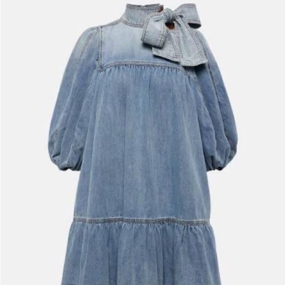 Zimmerman Denim Babydoll Dress (Dyed Black)